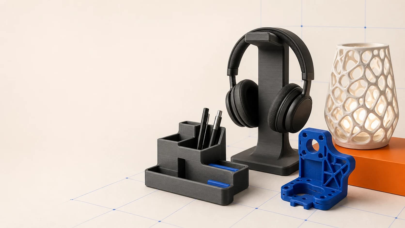 Изделия 3DPRINTA: органайзер, подставка, крепление и светильник